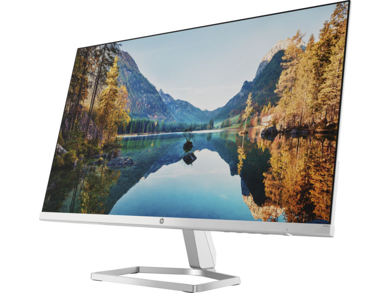 21C1 - HP M24FW - Ceramic White/Natural Silver, FHD, AMD Freesync, Front Left