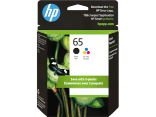 HP 65 2-pack Black/Tri-color Original Ink Cartridges, T0A36AN#140