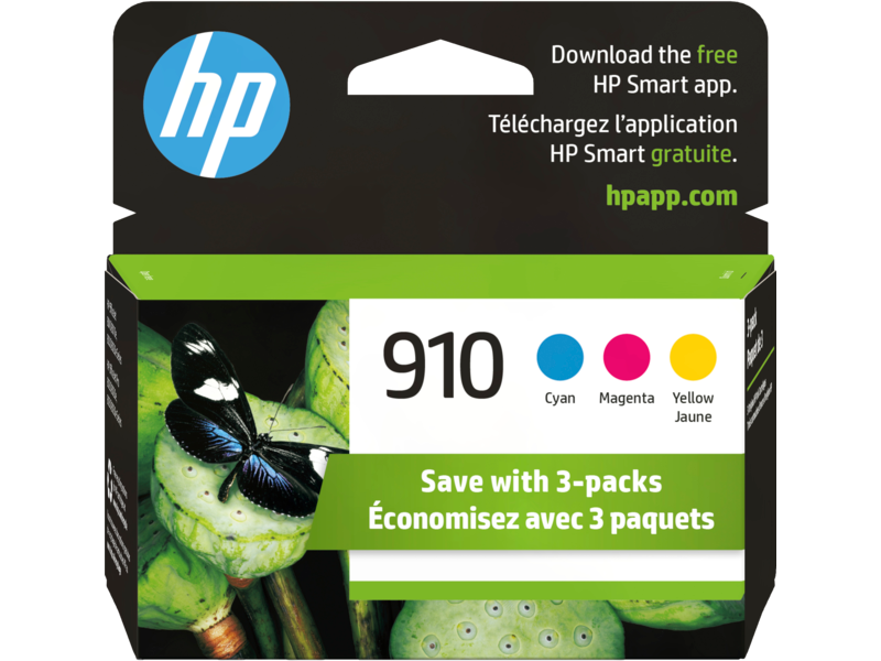 HP 910, (3YN97AN) 3-Pack Cyan/Magenta/Yellow Original Ink Cartridges HP 910, (3YN97AN) 3-Pack Cyan/Magenta/Yellow Original Ink Cartridges