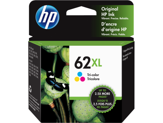 High Yield for HP 62XL Ink Cartridge Tri-Color 2PK 2C C2P07A for Envy 5600 5640 