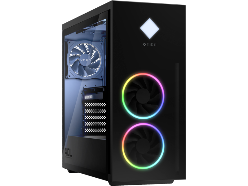 21C2 - OMEN by HP 40L Gaming Desktop PC GT21 Hana AirCooled RTX3060Ti aRGB Front-Right