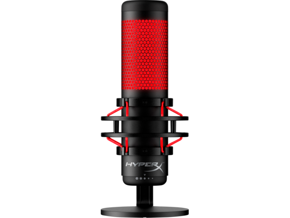 HyperX Microphones, HyperX QuadCast - USB Microphone (Black-Red) - Red Lighting