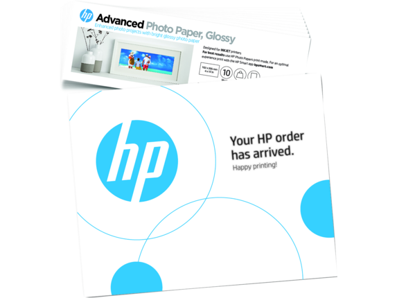 HP Photo Papers, HP Advanced Photo Paper, Glossy, 65 lb, 4 x 12 in. (101 x 305 mm), 10 sheets 49V51A