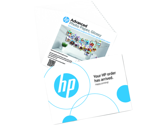 HP Advanced Photo Paper, Glossy, 65 lb, 5 x 5 in. (127 x 127 mm), 20 sheets 49V50A