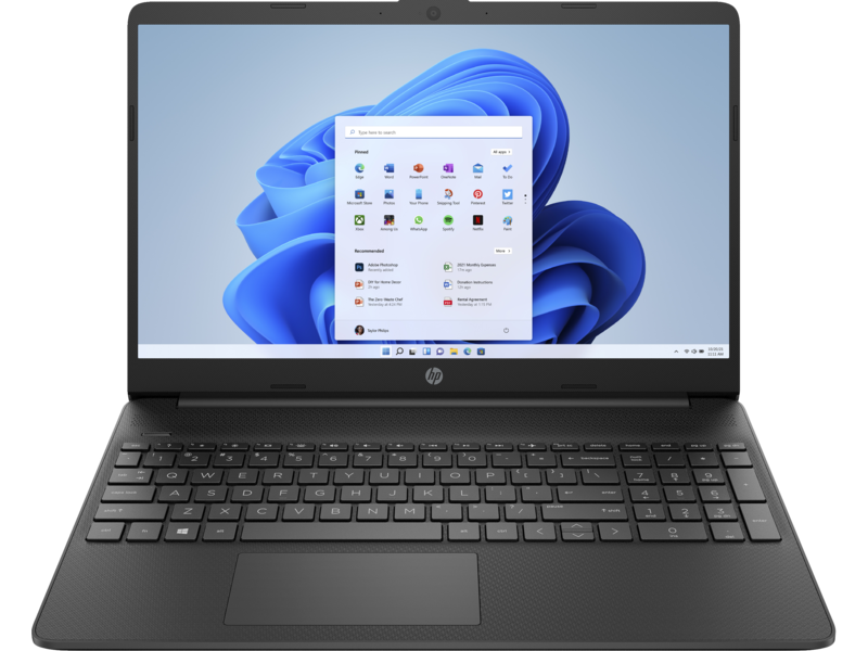21C1 HP 15.6 inch Laptop PC DF JetBlack T HDcam nonODD nonFPR Win11 CoreSet Front