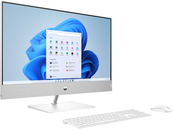 Series 6 of 6 HP Home Desktop PCs, HP Pavilion 27-ca2055t AiO PC, Windows 11 Home, 27", Intel® Core™ i7, 16GB RAM, 512GB SSD, 1TB HDD, NVIDIA® GeForce RTX™ 3050, FHD