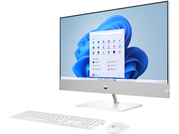 Series 2 of 6 HP Home Desktop PCs, HP Pavilion 27-ca2055t AiO PC, Windows 11 Home, 27", Intel® Core™ i7, 16GB RAM, 512GB SSD, 1TB HDD, NVIDIA® GeForce RTX™ 3050, FHD