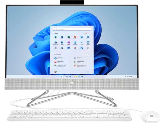 HP Home Desktop PCs, HP All-in-One 24-dp0158qe, Windows 11 Home, 23.8", touch screen, Intel® Core™ i7, 16GB RAM, 256GB SSD, 1TB HDD, FHD