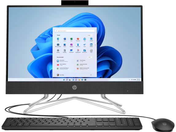 HP Home Desktop PCs, HP All-in-One 22-df10266t PC, 21.5", Windows 11 Home, Intel® Core™ i3, 8GB RAM, 128GB SSD, 1TB HDD, FHD