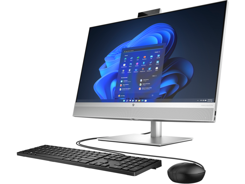 HP EliteOne 870 27 inch G9 All-in-One Desktop PC NaturalSilver NT IRcam nonODD Win11 KBM CoreSet Lef