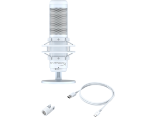 HyperX QuadCast S - USB Microphone (White-Grey) - RGB Lighting