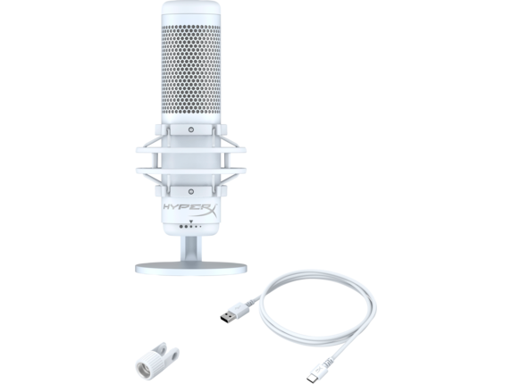 HyperX QuadCast S - USB Microphone (White-Grey) - RGB Lighting