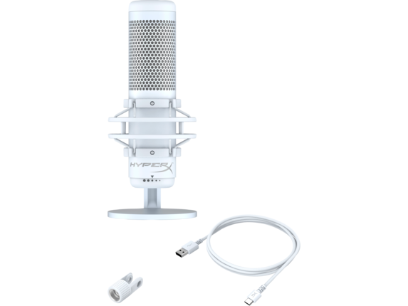 HyperX QuadCast S - USB Microphone (White-Grey) - RGB Lighting - HP Store UK