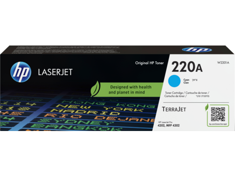 HP 220A W2201A ciánkék eredeti LaserJet toner kazetta 4202 4302 nyomtatókhoz (1800 old.)