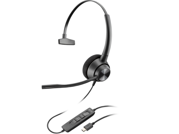 Audio, Poly EncorePro 310 USB-C Monoaural Headset TAA