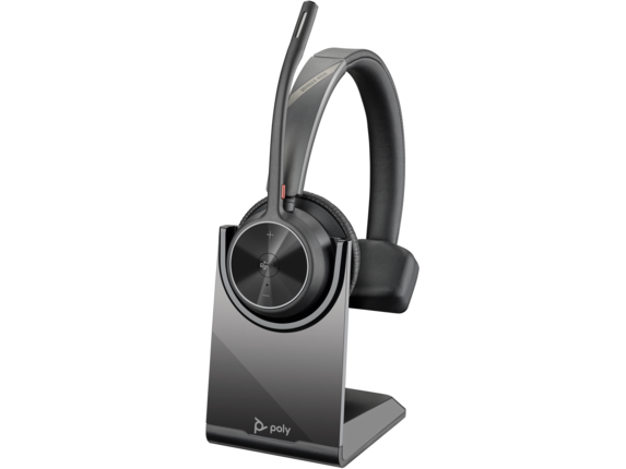 with Microsoft stand Headset charge Poly Teams Voyager Certified 4310-M
