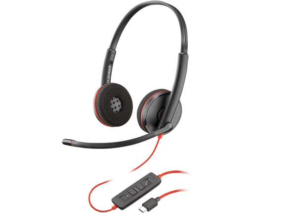 Audio, Poly Blackwire 3220 Stereo USB-C Headset +USB-C/A Adapter