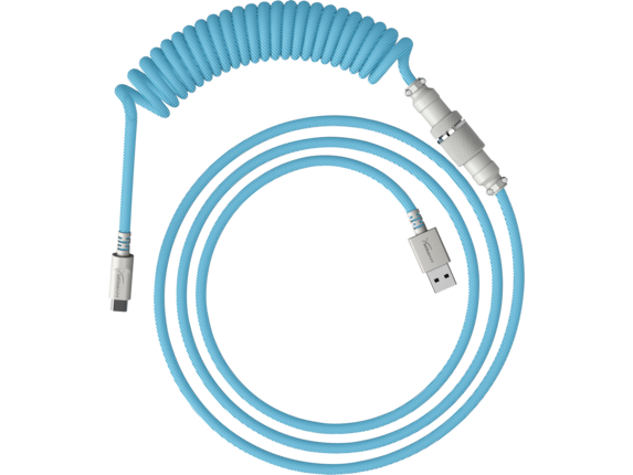 HyperX Keyboard Accessories, HyperX USB-C Coiled Cable Light Blue-White