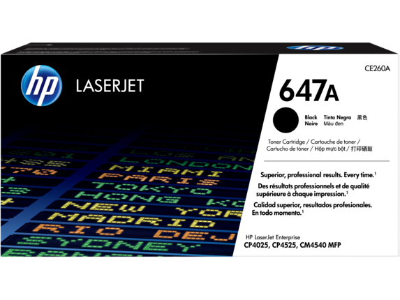 HP Laser Toner Cartridges and Kits, HP 647A Black Original LaserJet Toner Cartridge, CE260A