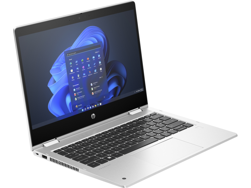 HP Pro 435 x360 G10 Notebook PC Natural Silver White BG Front Right