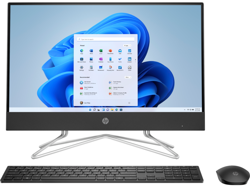 20C1 - HP OPP All in One 22-inch Desktop DF JetBlack NT Win11 CoreSet Front