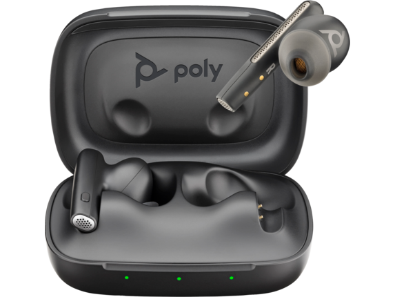 Poly Voyager Free 60 UC Carbon Black Earbuds, BT700 USB A adapter, Basic Charge Case