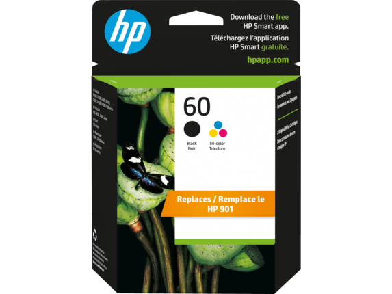 Ink Supplies, HP 60 2-pack Black/Tri-color Original Ink Cartridges, N9H63FN#140