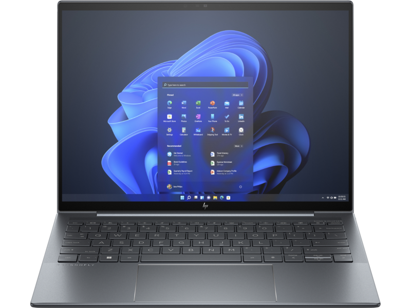 HP Dragonfly 13.5 inch G4 Notebook PC WWAN SlateBlue T IRcam nonODD FPR Win11 CoreSet WhiteBG FrontO