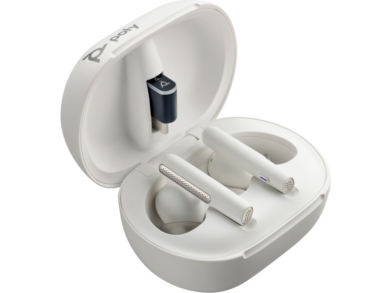Poly Voyager Free 60+ UC White Sand Earbuds +BT700 USB-A Adapter +