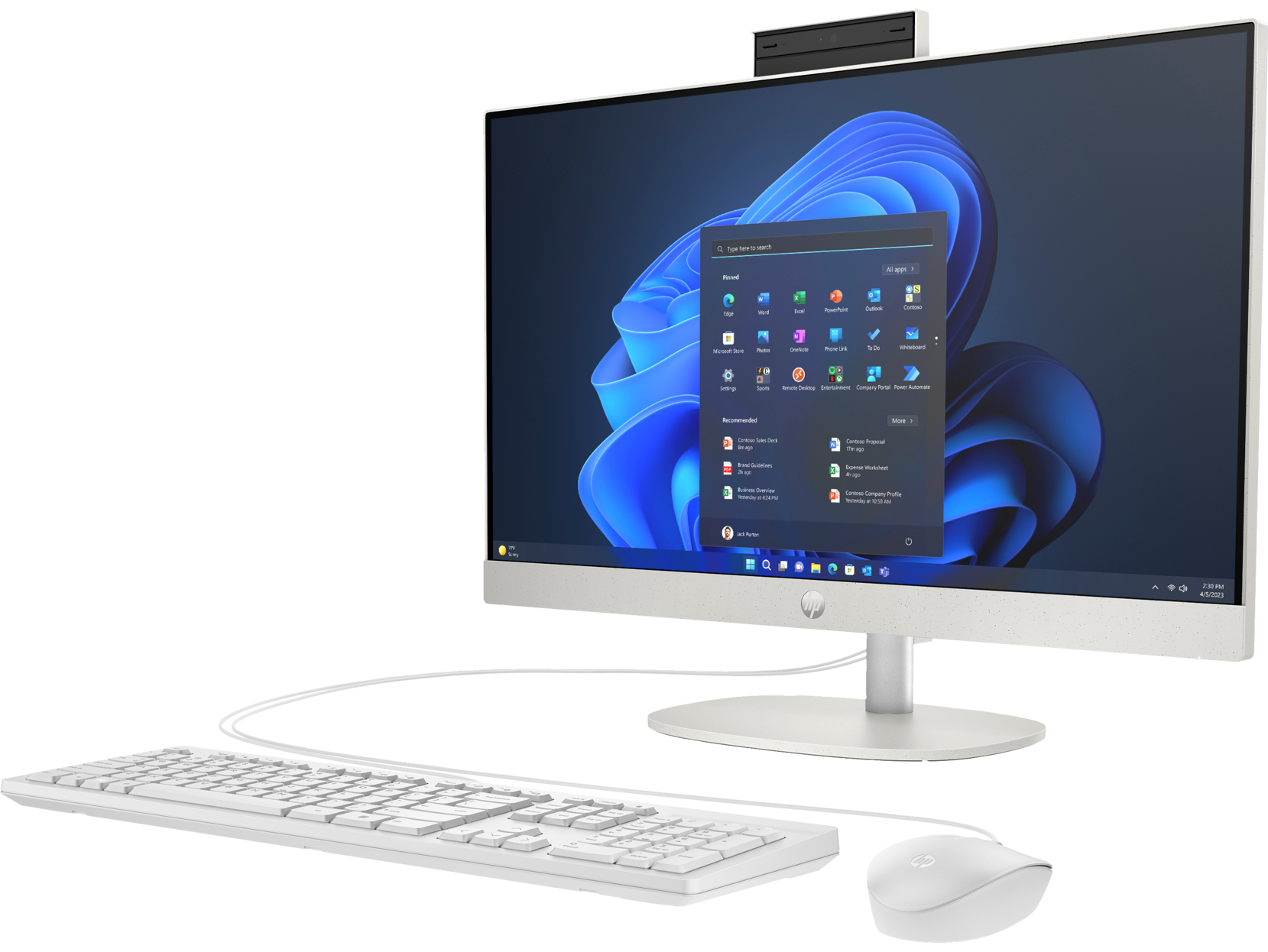 HP ProOne 240 23.8 inch G10 All-in-One Desktop PC (EMEA Only) ShellWhite T NT HAS Wired Win11 CoreSe