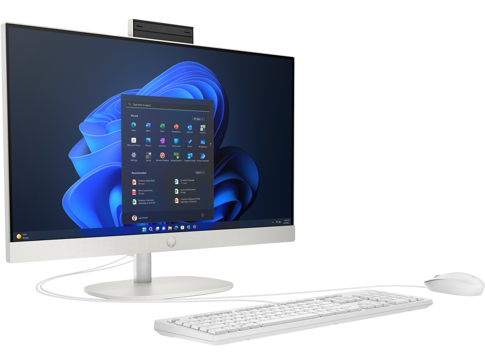 HP ProOne 240 23.8 inch G10 All-in-One Desktop PC (EMEA Only) ShellWhite T NT HAS Wired Win11 CoreSe
