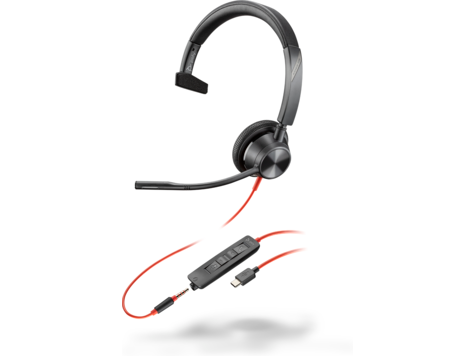 HP 8X217AA Poly Blackwire 3315 monaurális USB-C headset + 3,5 mm-es csatlakozó + USB-C–USB-A-adapter