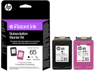 HP Instant Ink 65 Black and 65 Tri-color Subscription Starter Kit