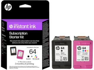 HP Instant Ink 64 Black and 64 Tri-color Subscription Starter Kit
