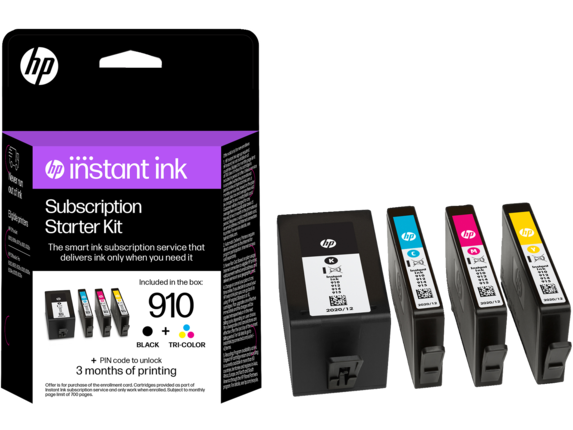 Ink Supplies, HP Instant Ink 910 Subscription Starter Kit