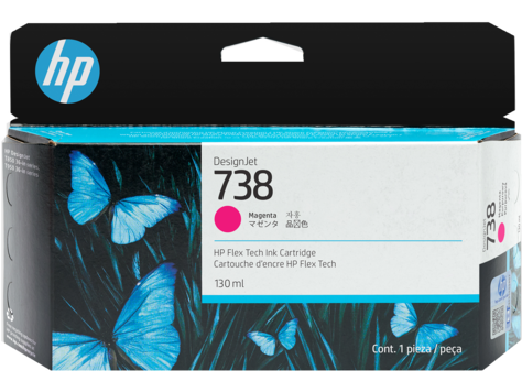 HP 738 498N6A 130-ml Magenta DesignJet Ink Cartridge DesignJet T850 T950 XT950