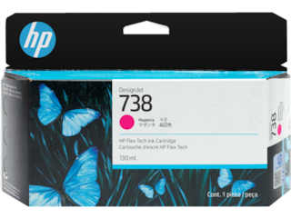 HP 738 130-ml Magenta DesignJet Ink Cartridge, 498N6A
