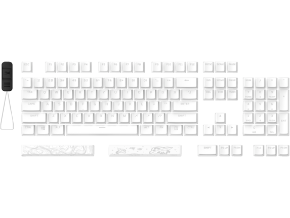 HyperX Keyboard Accessories, HyperX Pudding Keycaps 2 - Full Key Set - PBT - White (US Layout)