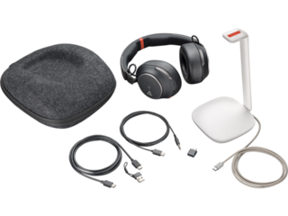 Poly Voyager Surround 85 UC Microsoft Teams Certified USB-C Headset +USB-C/A Adapter +Charging Stand