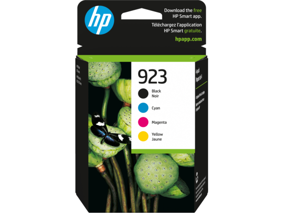 Ink Supplies, HP 923 Cyan/Magenta/Yellow/Black Original Ink Cartridge 4-pack, 6C3Y6LN