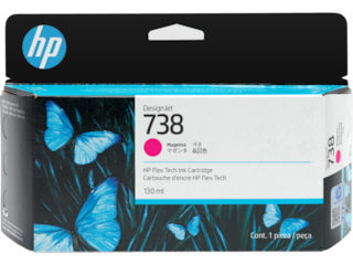 HP 738 130-ml Magenta DesignJet Ink Cartridge, 498N6A