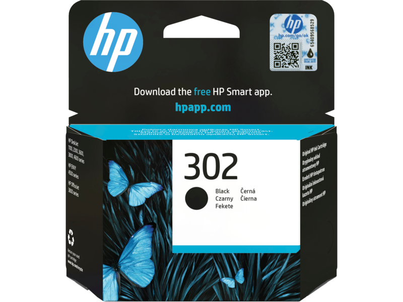 Genuine HP 302 Black or Colour Ink Cartridges F6U65A, F6U66A or