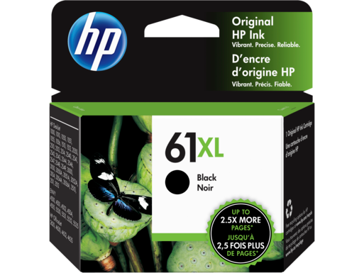 HP 61XL High Yield Black Original Ink Cartridge, CH563WN#140