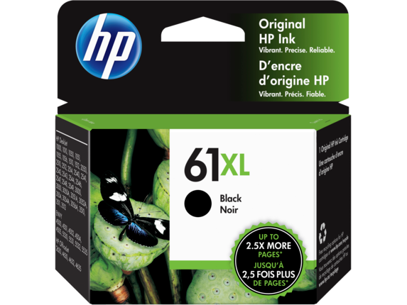 Ink Supplies, HP 61XL High Yield Black Original Ink Cartridge, CH563WN#140