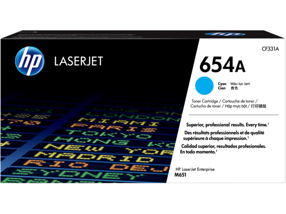 HP 654A, (CF331A) Cyan Original LaserJet Toner Cartridge