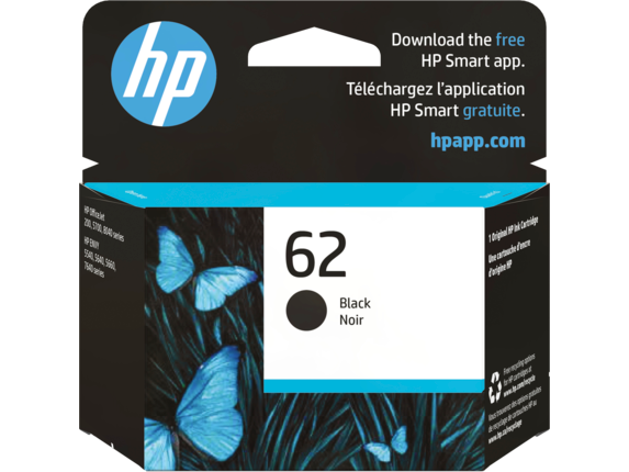 HP® 62 Black Original Ink Cartridge (C2P04AN#140)