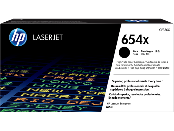 HP 654X, (CF330X) High-Yield Black Original LaserJet Toner Cartridge HP 654X, (CF330X) High-Yield Black Original LaserJet Toner Cartridge