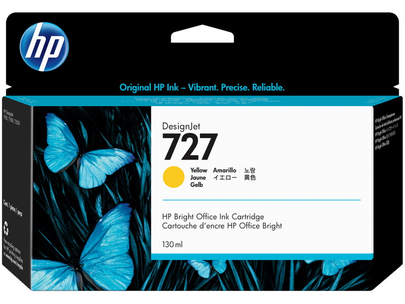 HP 727, (B3P21A) Yellow Original Ink Cartridge HP 727, (B3P21A) Yellow Original Ink Cartridge