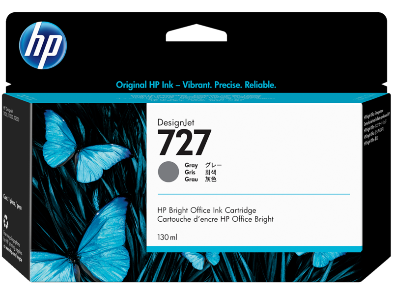 HP 727, (B3P24A) Gray Original Ink Cartridge HP 727, (B3P24A) Gray Original Ink Cartridge