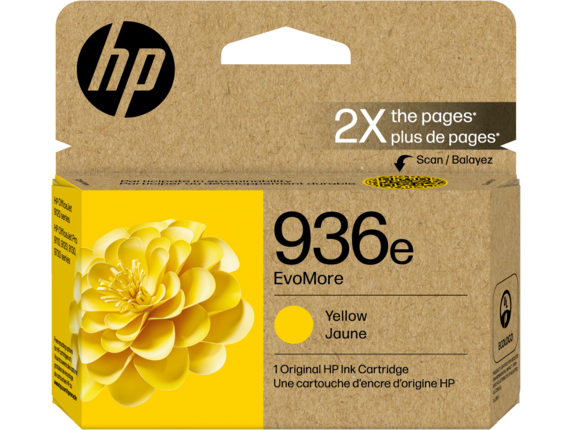 Ink Supplies, HP 936e EvoMore Yellow Original Ink Cartridge, 4S6V5LN
